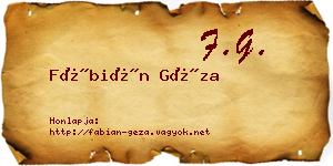 Fábián Géza névjegykártya