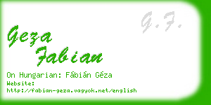 geza fabian business card