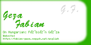 geza fabian business card